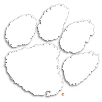 Clemson 3 inch Paw Decal