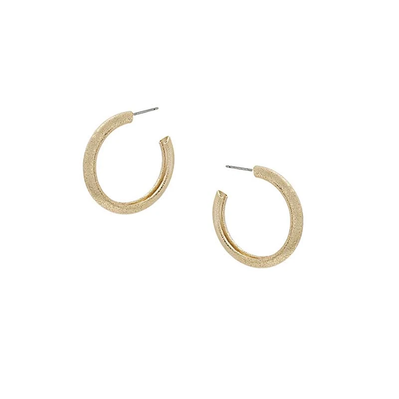 Brushed Gold .75 inch Earrings