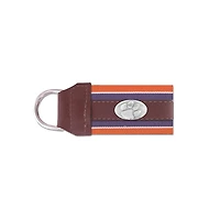 Clemson Concho Ribbon Leather Key Fob