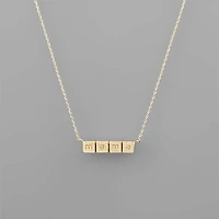 Gold Block Mama Necklace
