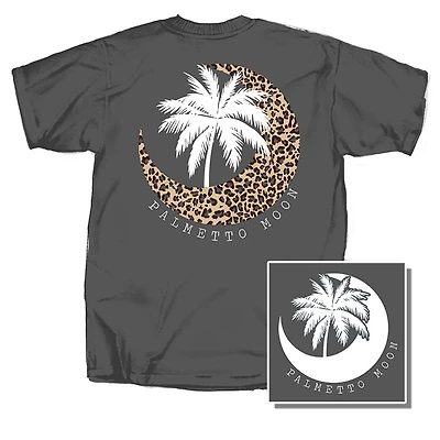 Leopard Moon Palm Short Sleeve T-Shirt Charcoal