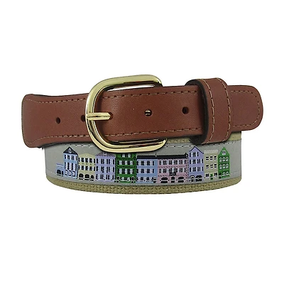 Rainbow Row Ribbon Belt Grey and Khaki