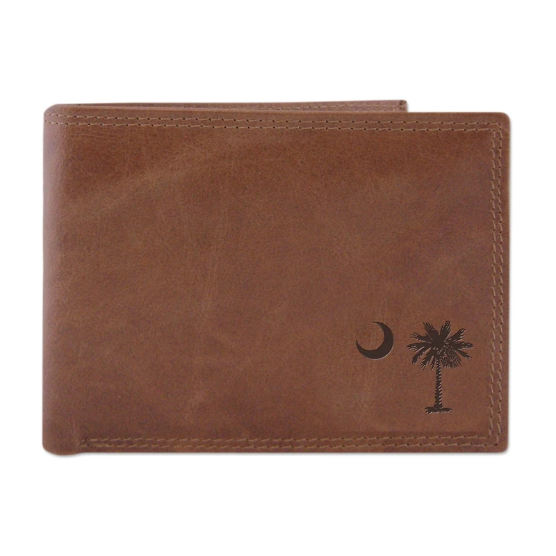 Palm Moon Embossed Leather Bifold