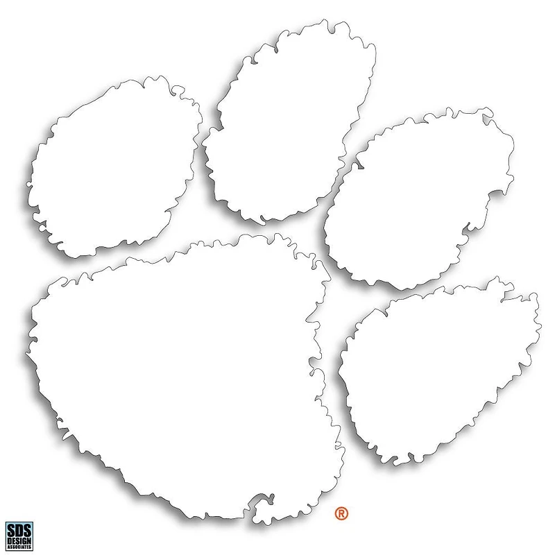 Clemson Mini 2 inch Paw Decal