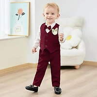 Paparazzi Burgundy Boys 5 pc Vest Set