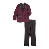 Ronaldo 5pc Designer Paisley Burgundy Tuxedo Suit
