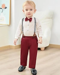 Paparazzi Burgundy/Cream Boys 5 pc Vest Set