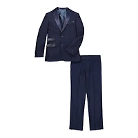 Ronaldo 5pc Designer Paisley Dark Blue Tuxedo Suit