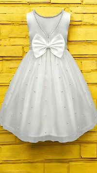 Paparazzi satin with pearl bodice First Communion Dress