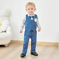 Paparazzi Tiffany Blue Boys 5 pc Vest Set