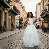 Paparazzi White Tulle Lace Bodice With Skirt