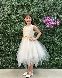 Couture Design Paparazzi Dress Lace Champagne