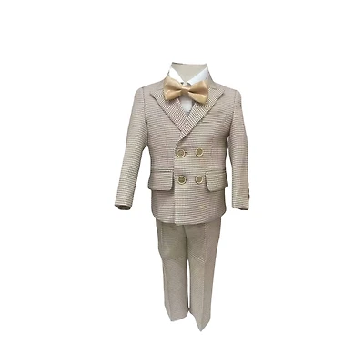 Paparazzi beige checker double breasted Suit