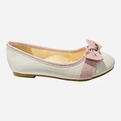 Girls White/Pink  Communion flats