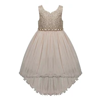 Champagne Full Layered Ruffle Dress