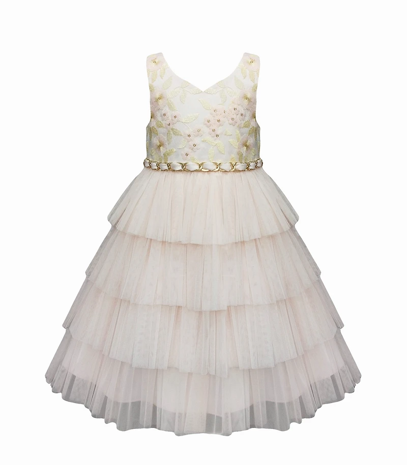 Baby Pink Full Layered Ruffle Dress
