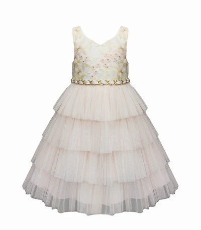 Baby Pink Full Layered  Ruffle Dress