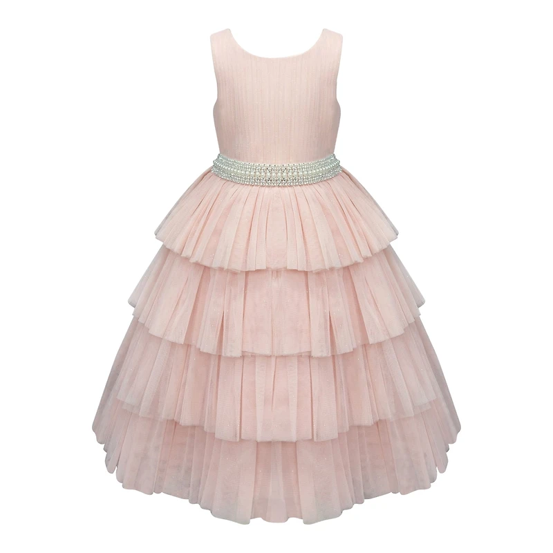 Pink Full Layered  Ruffle Dress