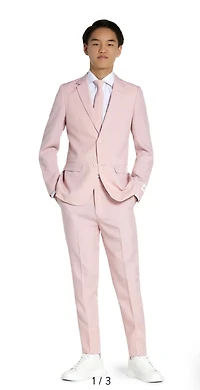 Ronaldo Powder Pink Slim Fit 5-Piece Suit Set
