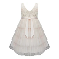Baby Pink Full Layered  Ruffle Dress