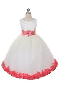 Ashley Dress with Petals and Sash