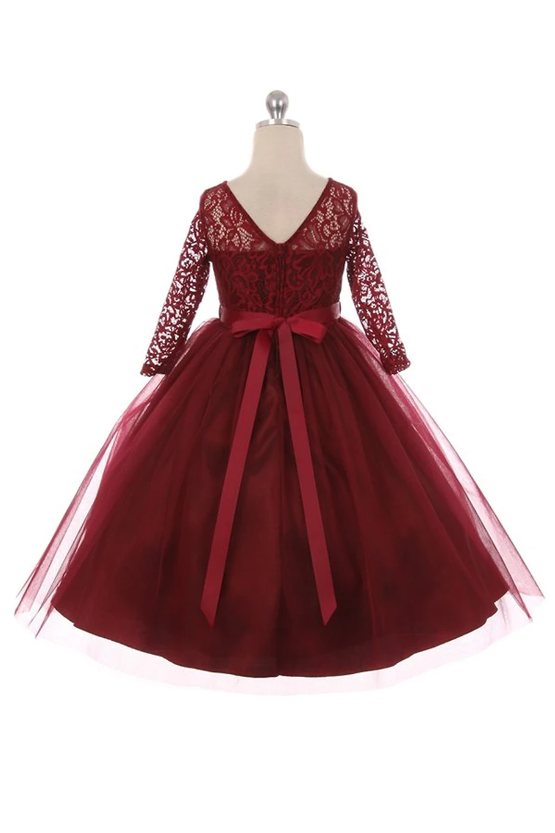 Couture Diamond design dress 3/4 lace sleeve