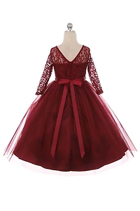 Couture Diamond design dress 3/4 lace sleeve