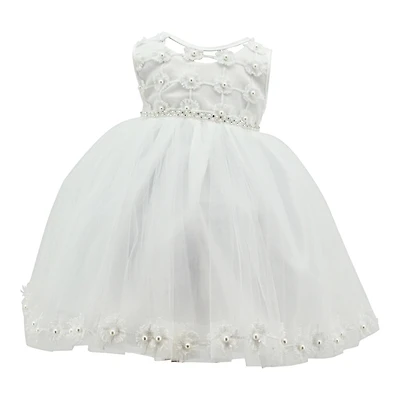 Baby Girls Paparazzi Christening Dress With Silver