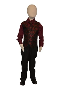 Ronaldo 4 pc Burgundy Vest Set