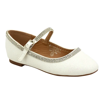 Girls Fancy White Diamond Flat
