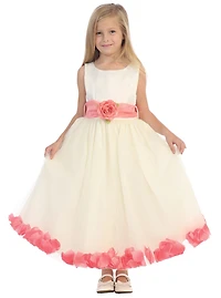 Ashley Dress with Petals and Sash