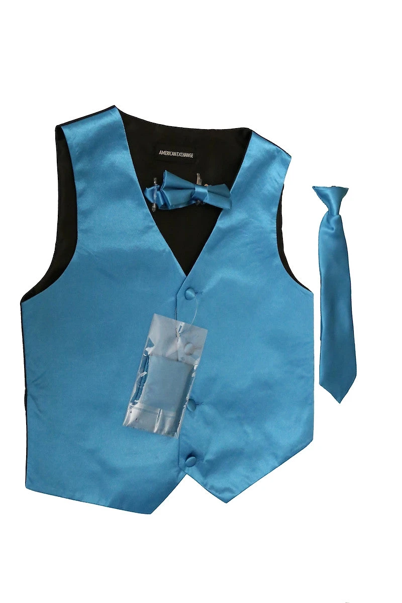 Boys 4 pc Satin Vest Set