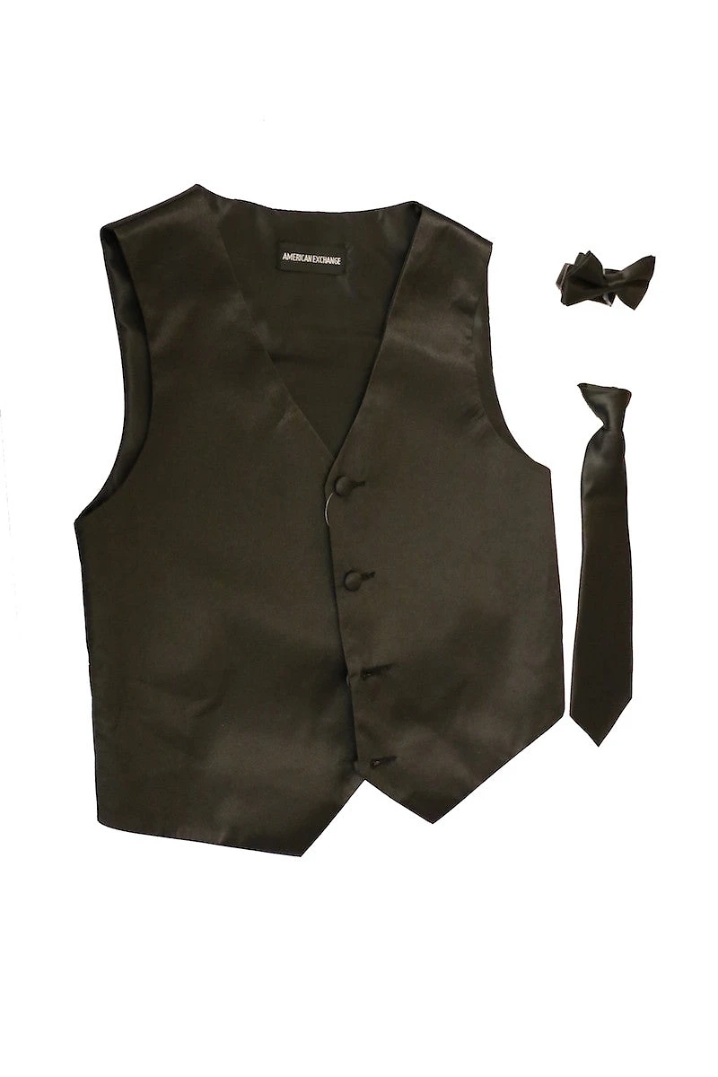 Boys 4 pc Satin Vest Set