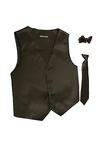 Boys 4 pc Satin Vest Set
