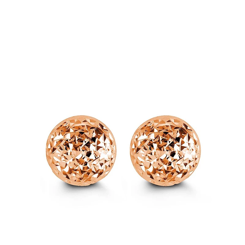 10MM Ball Earrings in 10kt Rose Gold