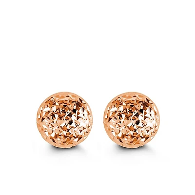 10MM Ball Earrings in 10kt Rose Gold