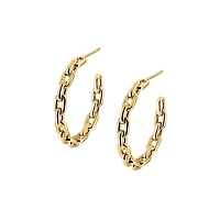 30mm Dr Jody Connection Collection Hoop Earrings in Gold Plated Sterling Silver