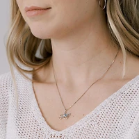 Mom Necklace with Blue Topaz in Sterling Silver