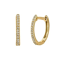 Hoop Earrings with .10 Carat TW of Diamonds in 10kt Yellow Gold
