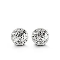 10MM Ball Earrings in 10kt White Gold