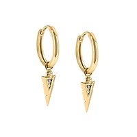 PJ x Shayla Stonechild Arrowhead Earrings with .02 Carat TW of Diamonds in Gold Plated Sterling Silver