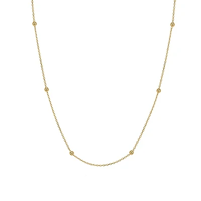 15″-16″ Sierra Beaded Choker Necklace in 10kt Yellow Gold