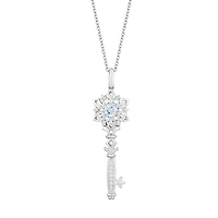 Enchanted Disney Elsa Pendant with .05 Carat TW of Diamonds in Sterling Silver with Chain