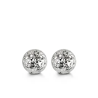8MM Ball Earrings in 10kt White Gold
