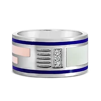 Star Wars R2-D2 Ring with .05 Carat TW of Diamonds in Sterling Silver and Enamel