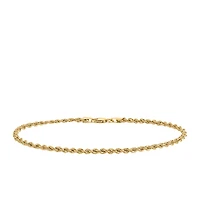 7.5″ 2mm Rope Chain Bracelet in 10kt Yellow Gold