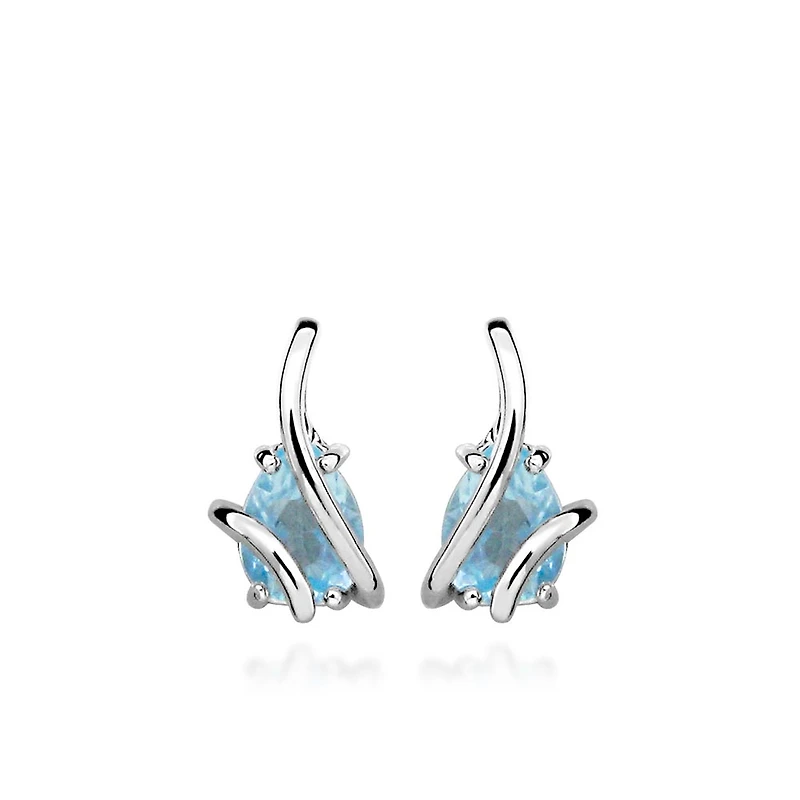 Earrings with Blue Topaz in Sterling Silver
