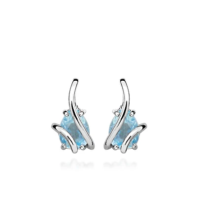 Earrings with Blue Topaz in Sterling Silver
