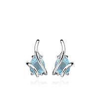 Earrings with Blue Topaz in Sterling Silver
