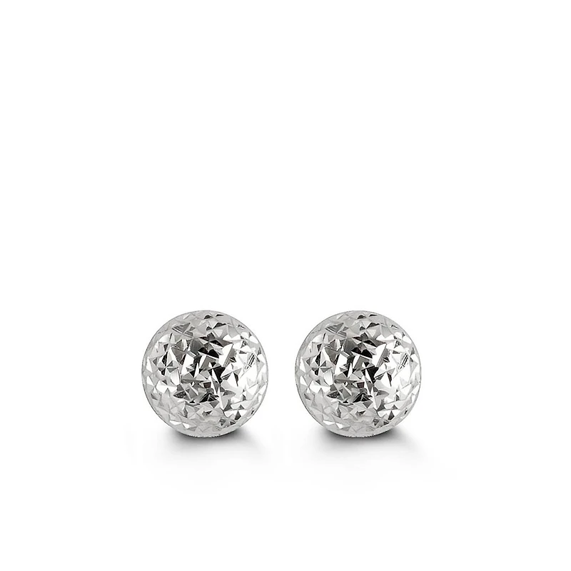 7MM Ball Earrings in 10kt White Gold